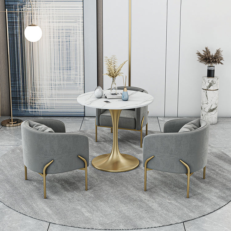 Scandinavian Style Sintered Stone Top Dining Set with Round Table Dining Furniture