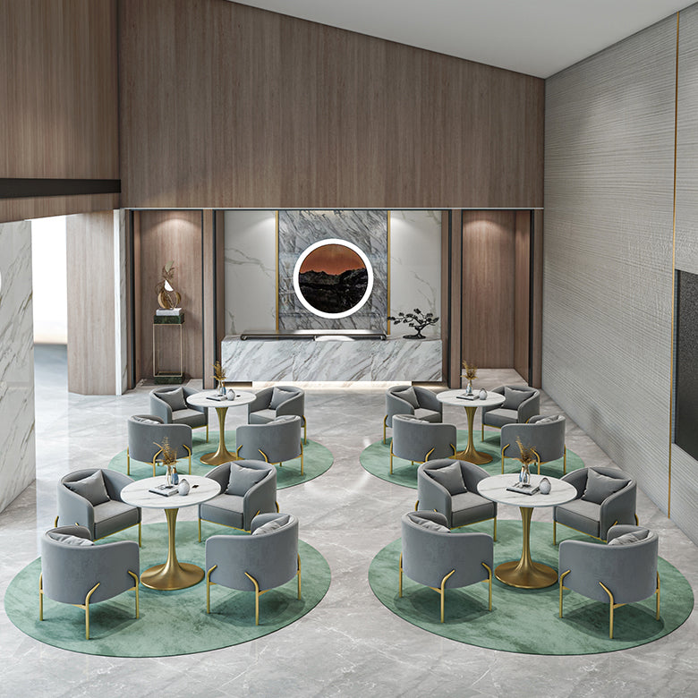 Scandinavian Style Sintered Stone Top Dining Set with Round Table Dining Furniture