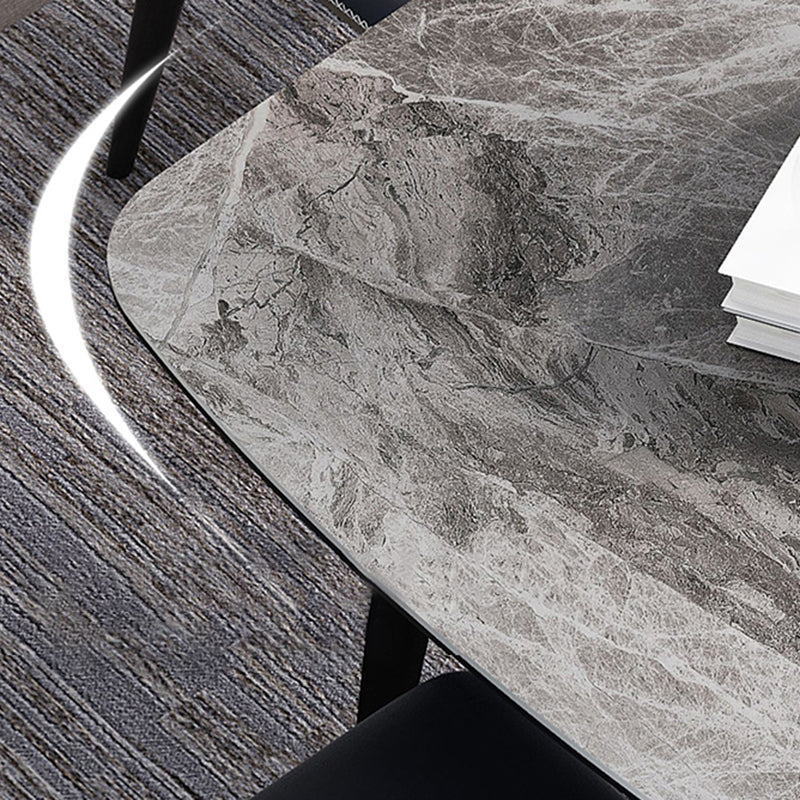 Dining Room Set Contemporary with Sintered Stone Rectangle Table and Chairs