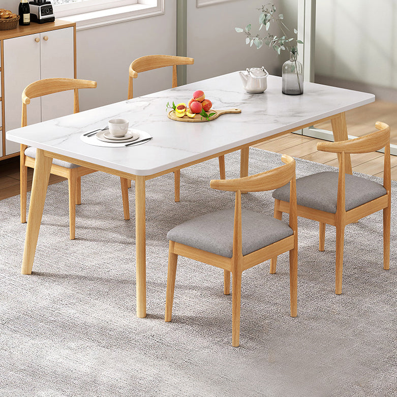 Minimalist Rectangle Shape Standard Dining Set MDF Kitchen Dining Set with 4 Legs Base