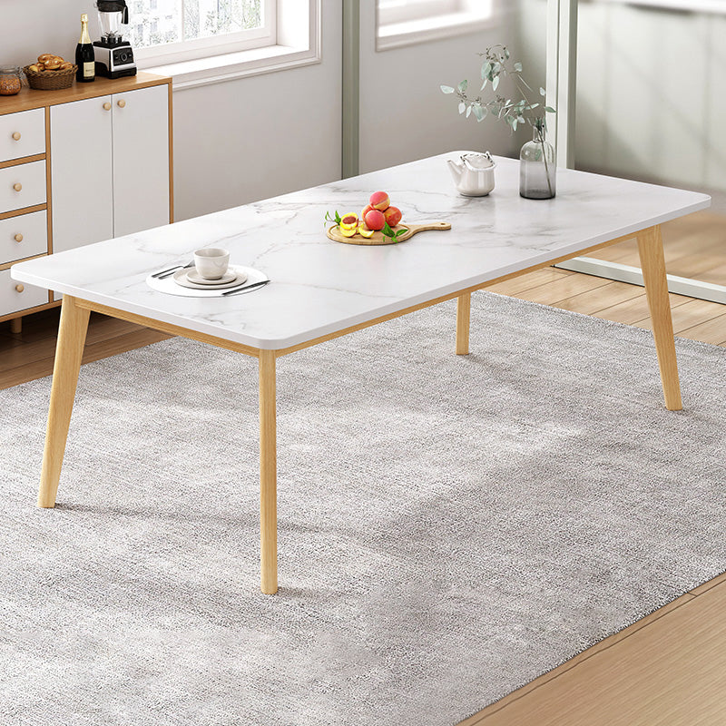 Minimalist Rectangle Shape Standard Dining Set MDF Kitchen Dining Set with 4 Legs Base