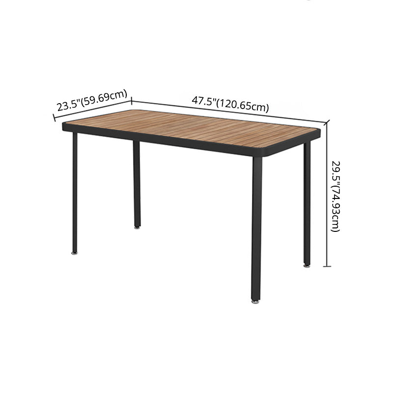 Industrial Solid Wood Dining Room Set with Rectangle Table and Metal Base Dining Table Furniture