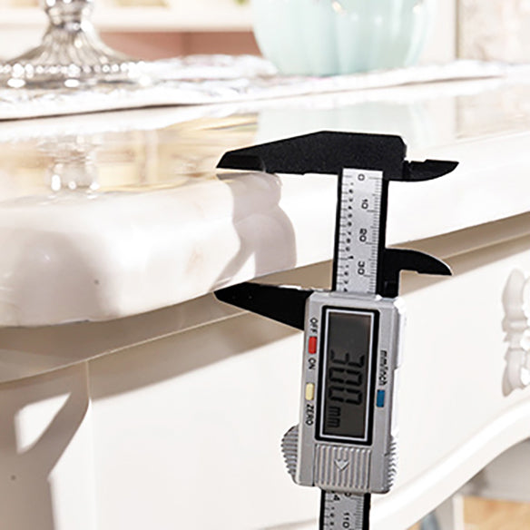 Victorian Style Marble Dining Set with White Rectangle Shape Table and 4 Legs Base for Home Use