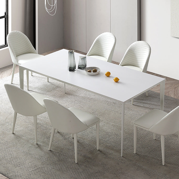 Modern Sintered Stone White Dining Room Set with Rectangle Table Formal Dining Table Furniture