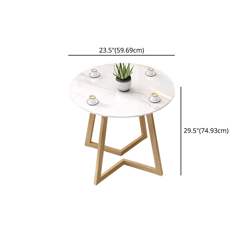 Modern Style Round Dining Room Table Set with Sintered Stone Dinette Set with 4 Legs Table