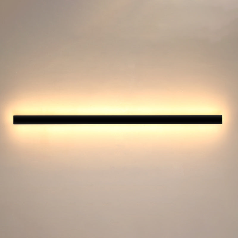 Black Rectangle Shape Metal Acrylic Wall Line Light Fixture Postmodern Style LED Indoor Wall Sconce