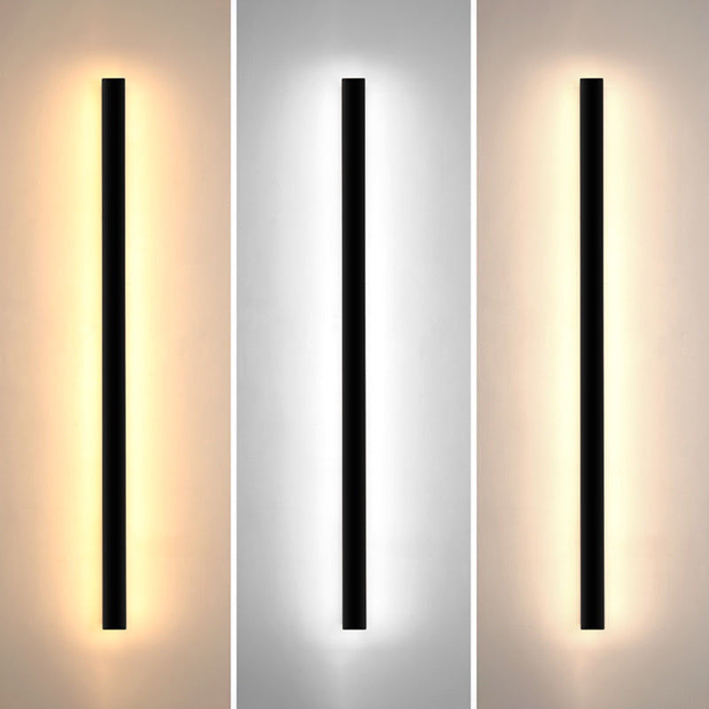 Black Rectangle Shape Metal Acrylic Wall Line Light Fixture Postmodern Style LED Indoor Wall Sconce