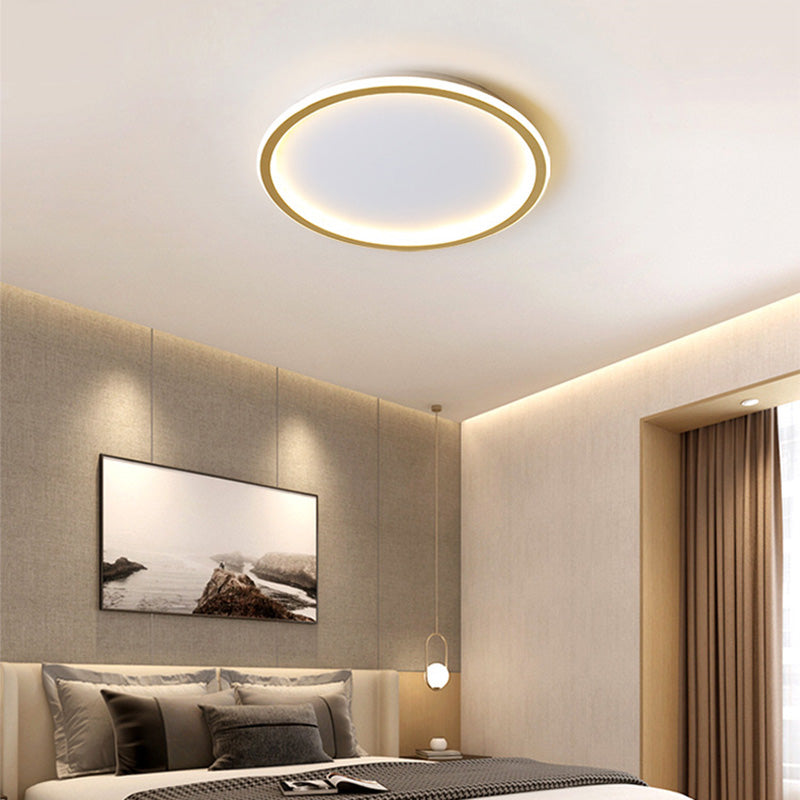 Modern Circolare Flush Light Metal e Acrylic Gold Led Surface Mount Massimale Luci per Living Room