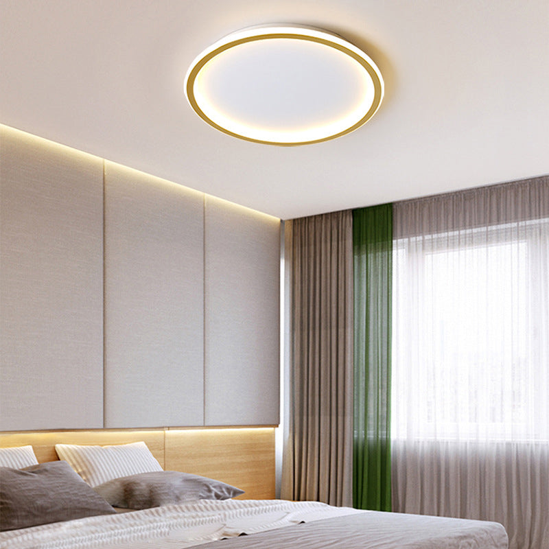 Modern Circolare Flush Light Metal e Acrylic Gold Led Surface Mount Massimale Luci per Living Room