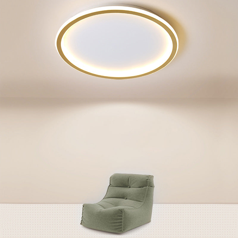 Modern Circolare Flush Light Metal e Acrylic Gold Led Surface Mount Massimale Luci per Living Room