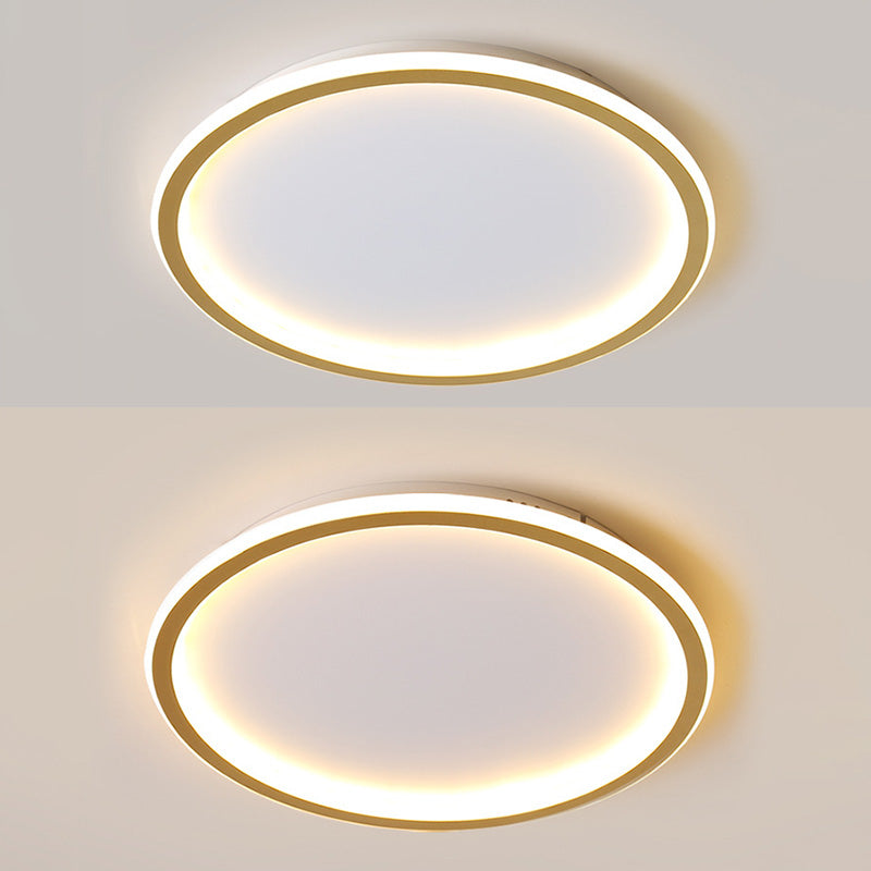Modern Circolare Flush Light Metal e Acrylic Gold Led Surface Mount Massimale Luci per Living Room