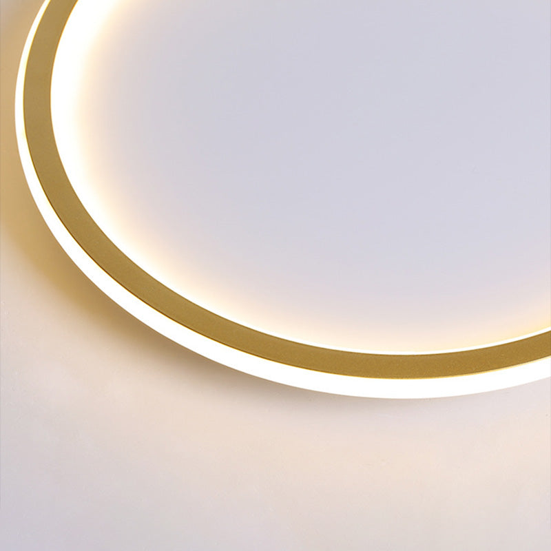 Modern Circolare Flush Light Metal e Acrylic Gold Led Surface Mount Massimale Luci per Living Room
