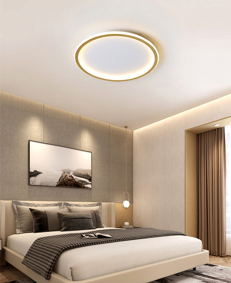 Modern Circolare Flush Light Metal e Acrylic Gold Led Surface Mount Massimale Luci per Living Room