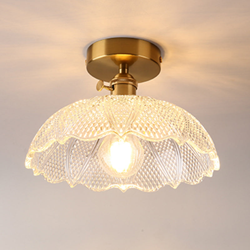 Plafonnier encastré de style moderne avec abat-jour en verre pour salon et chambre à coucher