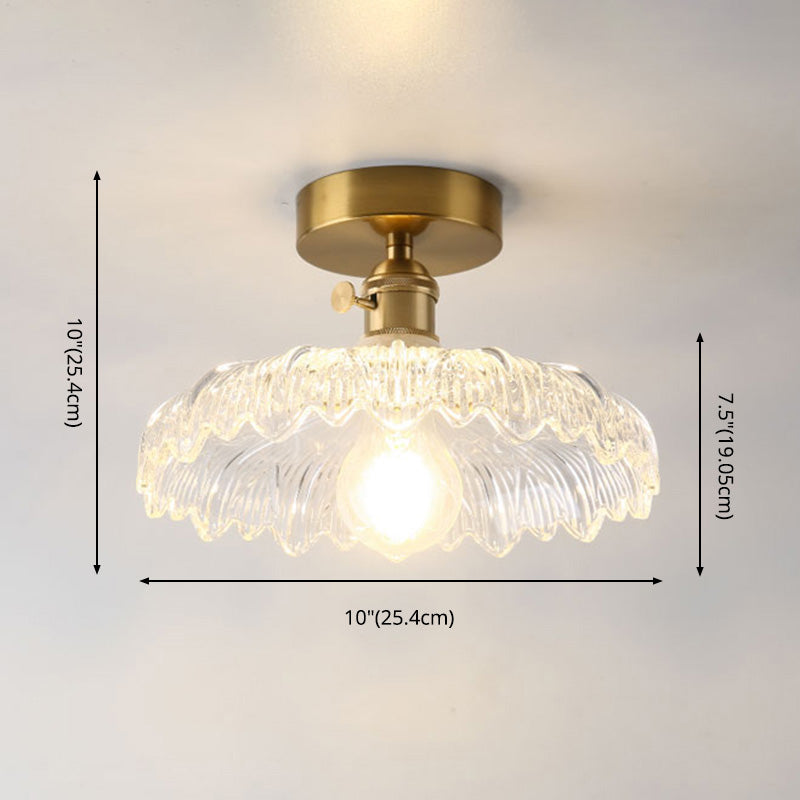 Plafonnier encastré de style moderne avec abat-jour en verre pour salon et chambre à coucher