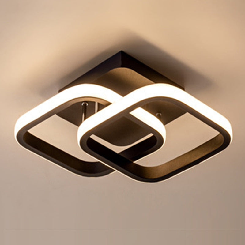 Luz de techo de metal con iluminación empotrada LED de estilo contemporáneo para dormitorio