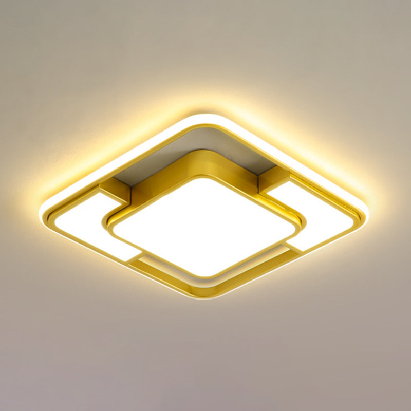 Contemporary Aluminum Lampshade Finish Flush Mount Lighting Led Square Ceiling Lights