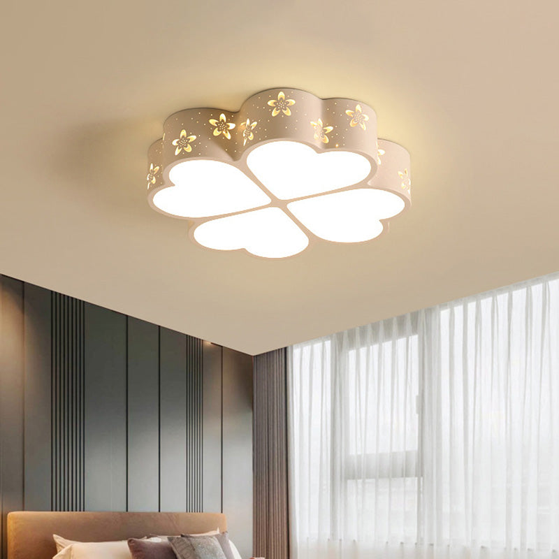 Contemporary Led Fixture Flush Mount Lighting Fixture Acrylic and Metal Lampshade for Bedroom