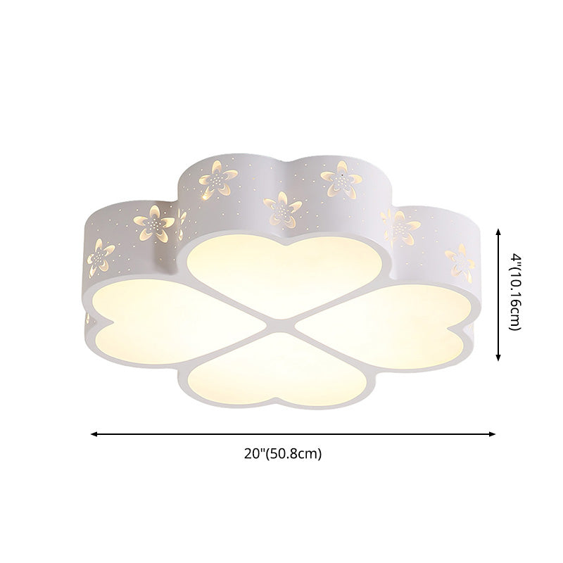 Contemporary Led Fixture Flush Mount Lighting Fixture Acrylic and Metal Lampshade for Bedroom