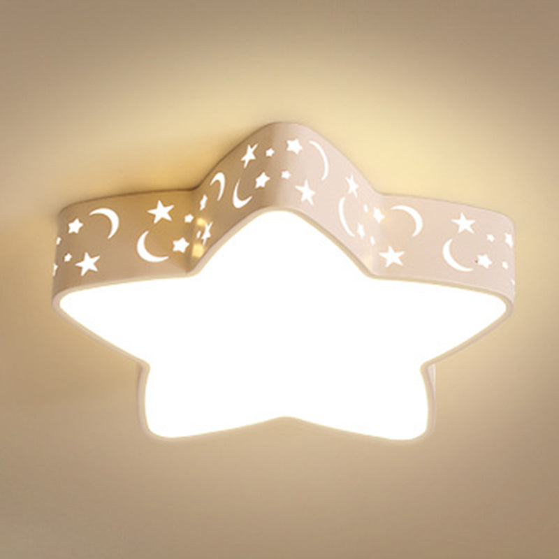 Contemporary Led Fixture Flush Mount Lighting Fixture Acrylic and Metal Lampshade for Bedroom