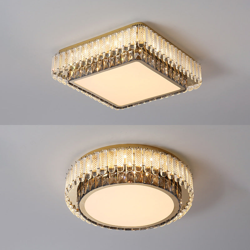 Crystal Modern Style Design Flush Mount Lighting LED Light Fixture for Living Room