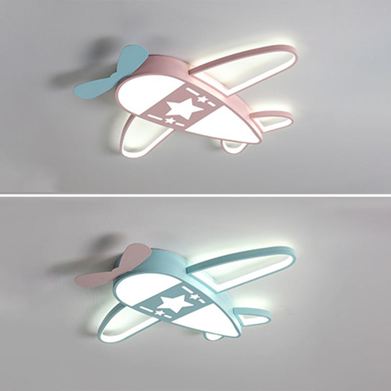 Propeller Plane Child Room LED Flush Mounted Lamp Acrylic Kids Surface Ceiling Light
