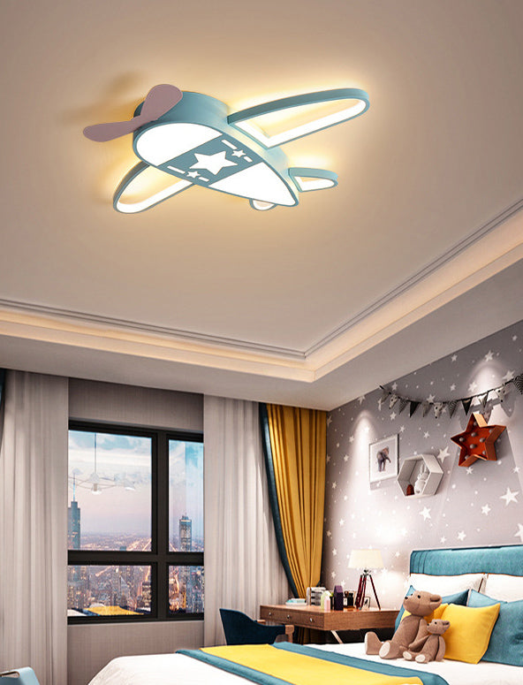 Propeller Plane Child Room LED Flush Mounted Lamp Acrylic Kids Surface Ceiling Light
