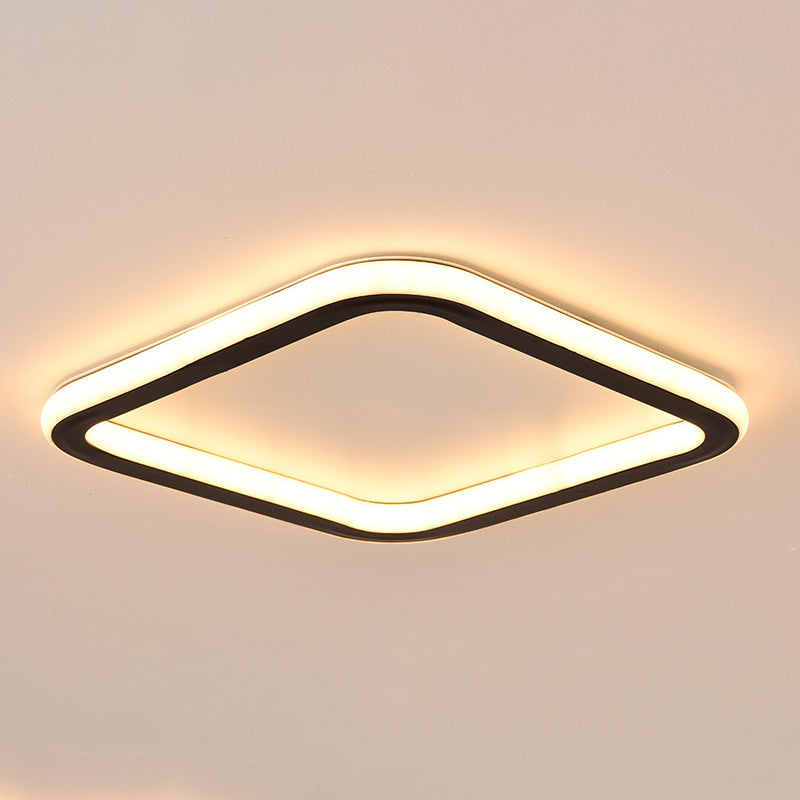 Modern Flush Light Black Metal e Acrylic Led Surface Mount Massimale Luci per Living Room