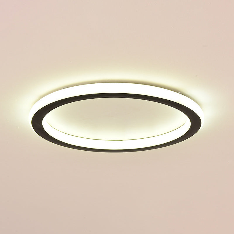 Modern Flush Light Black Metal e Acrylic Led Surface Mount Massimale Luci per Living Room