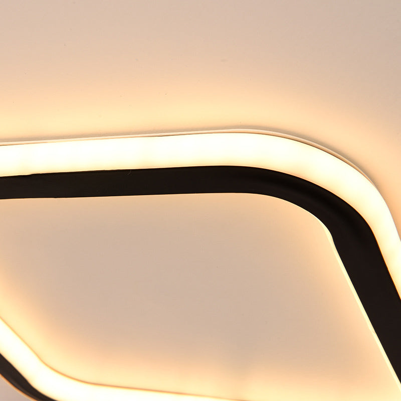 Modern Flush Light Black Metal e Acrylic Led Surface Mount Massimale Luci per Living Room