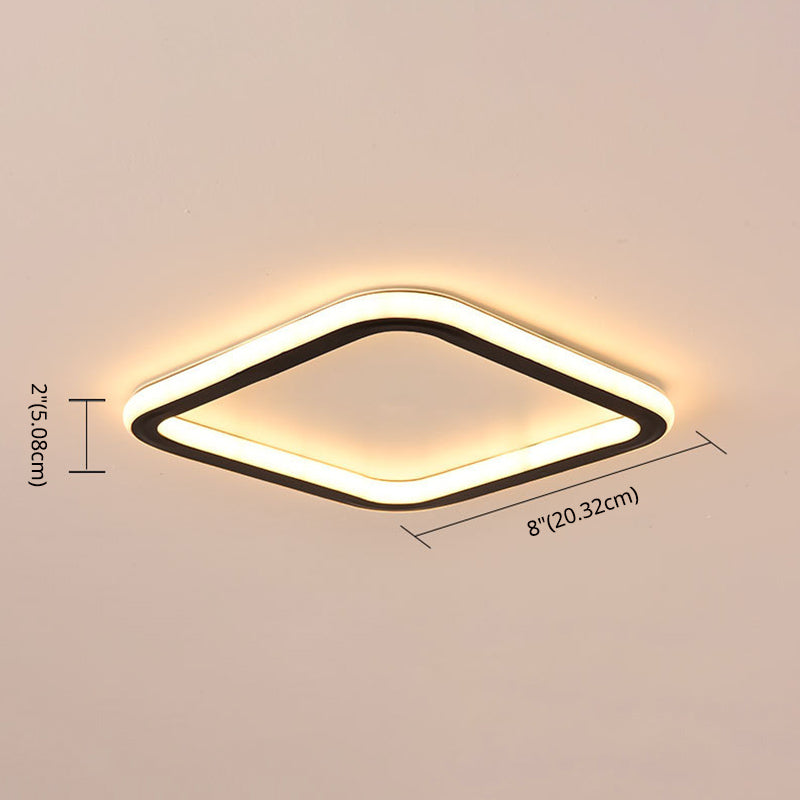 Modern Flush Light Black Metal e Acrylic Led Surface Mount Massimale Luci per Living Room