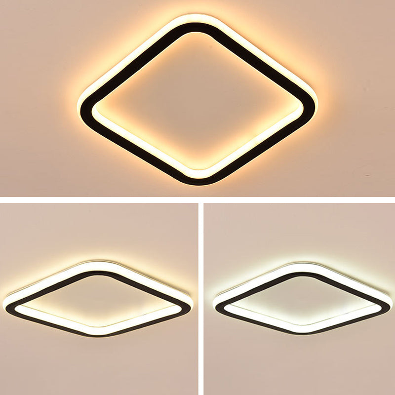 Modern Flush Light Black Metal e Acrylic Led Surface Mount Massimale Luci per Living Room