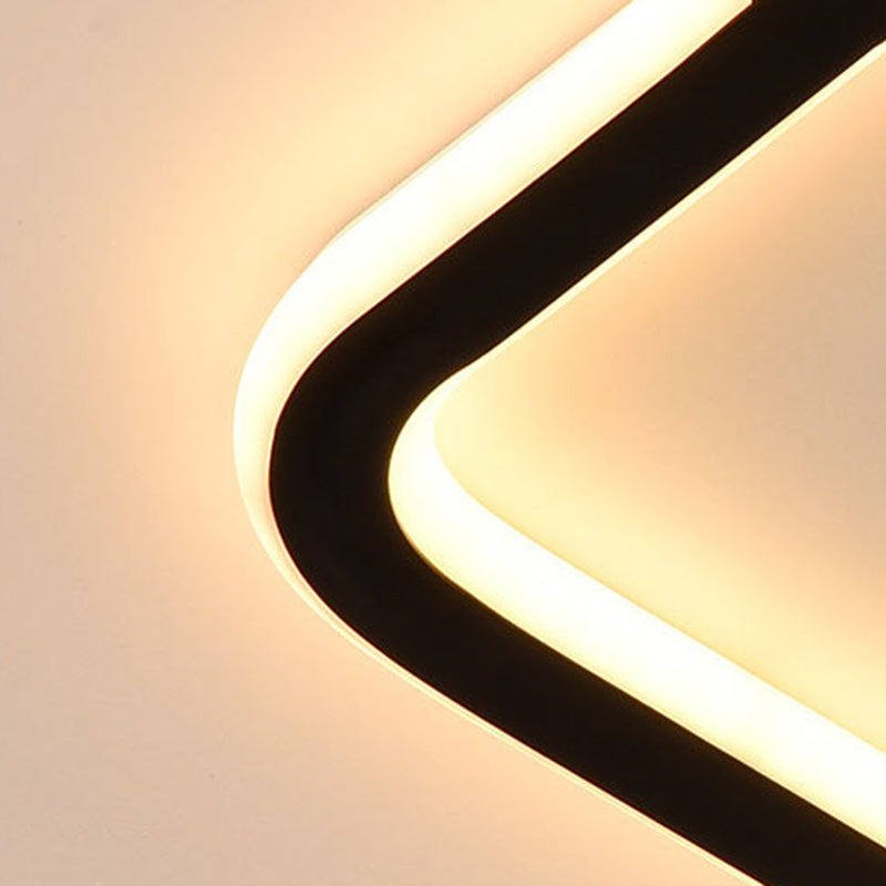 Modern Flush Light Black Metal e Acrylic Led Surface Mount Massimale Luci per Living Room