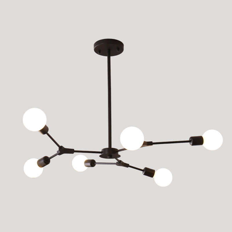 Industrieel multi -light kroonluchter verstelbaar metaalhanglicht voor woonkamer