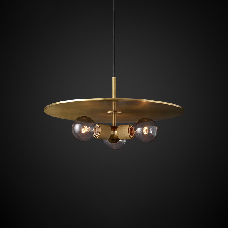 Luz de la lámpara de lámpara de 3 luces con bombilla expuesta de metal lámpara colgante de loft industrial