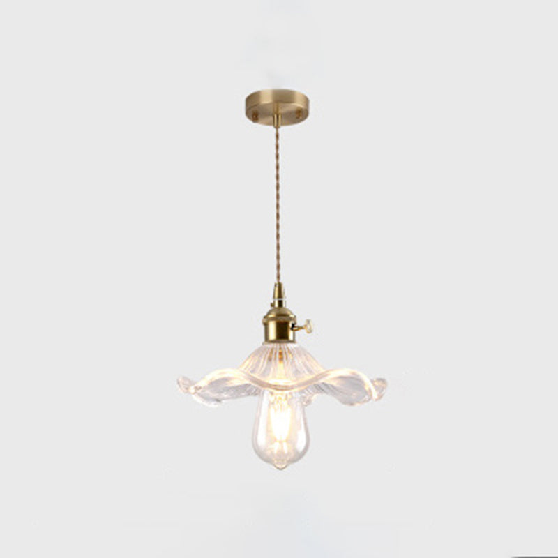 I pendenti in vetro in ottone illuminazione industriale 1 luce appesa alla luce per il ristorante