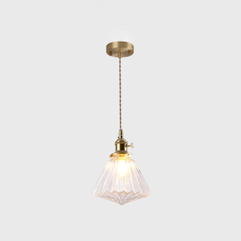 I pendenti in vetro in ottone illuminazione industriale 1 luce appesa alla luce per il ristorante