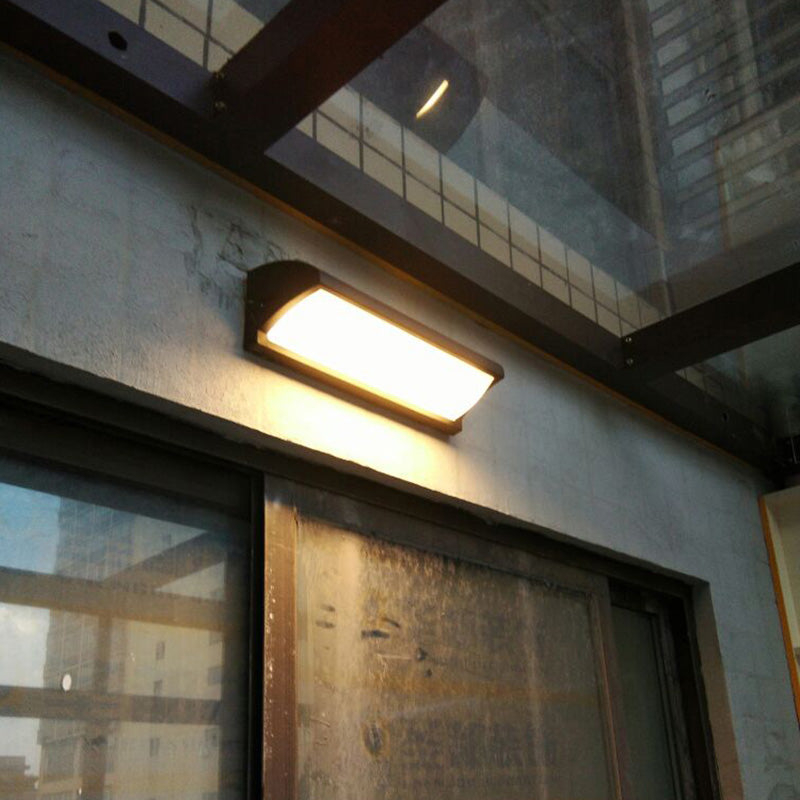 Aluminum Minimalistic LED Wall Sconce in Black Outdoor with Acrylic Shade