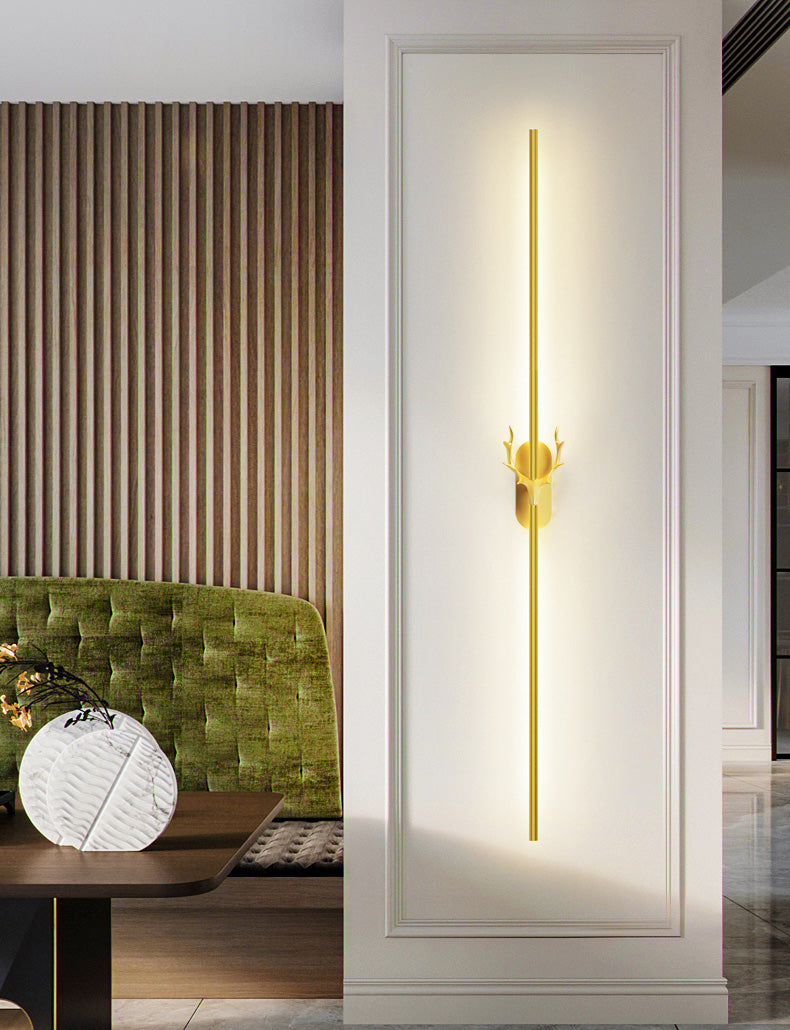 Disparo de pared en forma de línea LED con metal asquera simple moderno de montaje en la pared interior de la pared lámpara