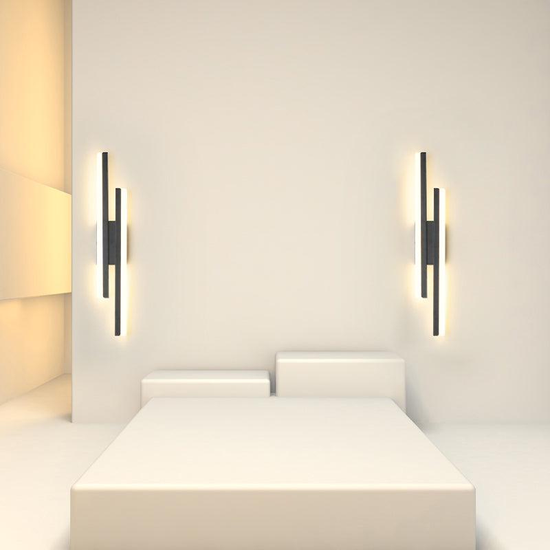 2 luces Luz de pared Acrílico Minimalista LED Pared Spl Donce en negro para sala de estar