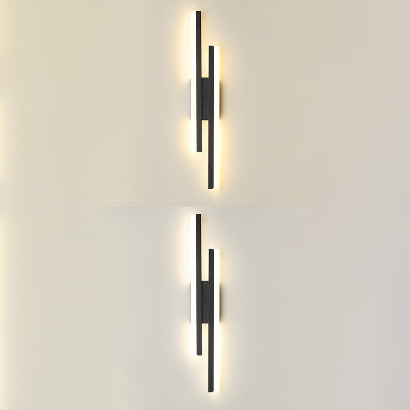 2 luces Luz de pared Acrílico Minimalista LED Pared Spl Donce en negro para sala de estar