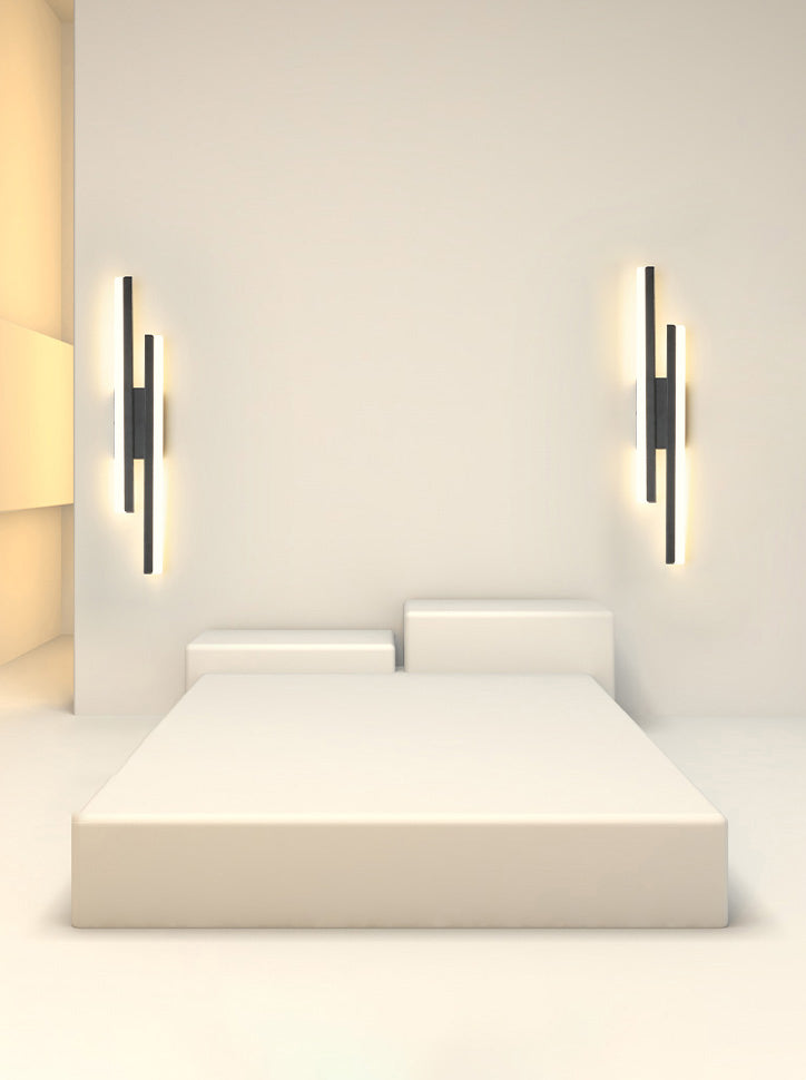 2 luces Luz de pared Acrílico Minimalista LED Pared Spl Donce en negro para sala de estar