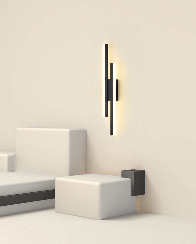 2 luces Luz de pared Acrílico Minimalista LED Pared Spl Donce en negro para sala de estar
