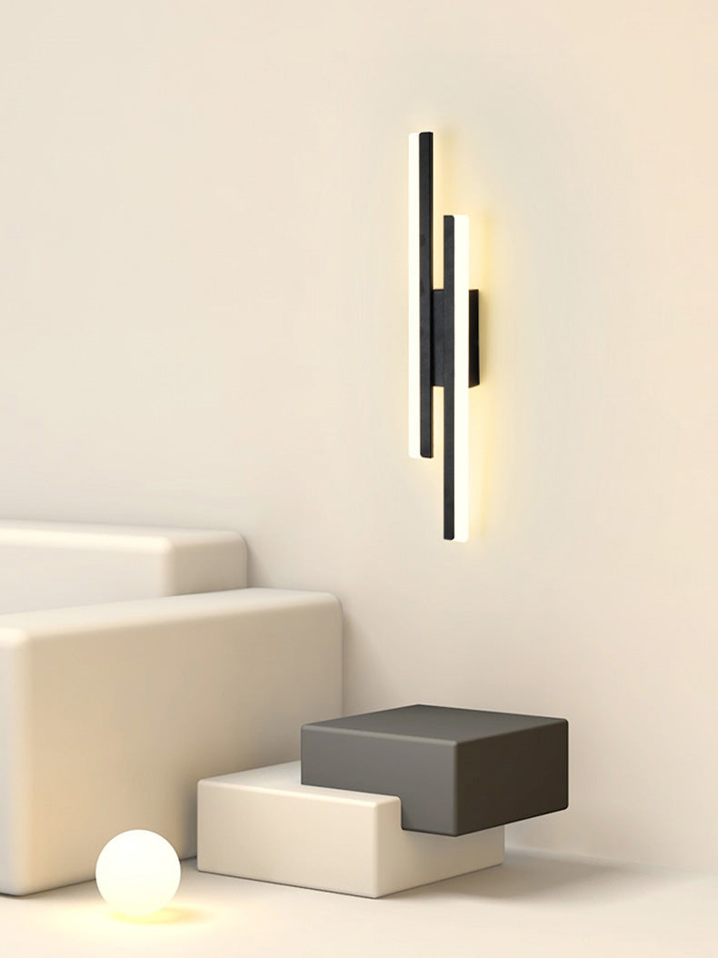 2 luces Luz de pared Acrílico Minimalista LED Pared Spl Donce en negro para sala de estar