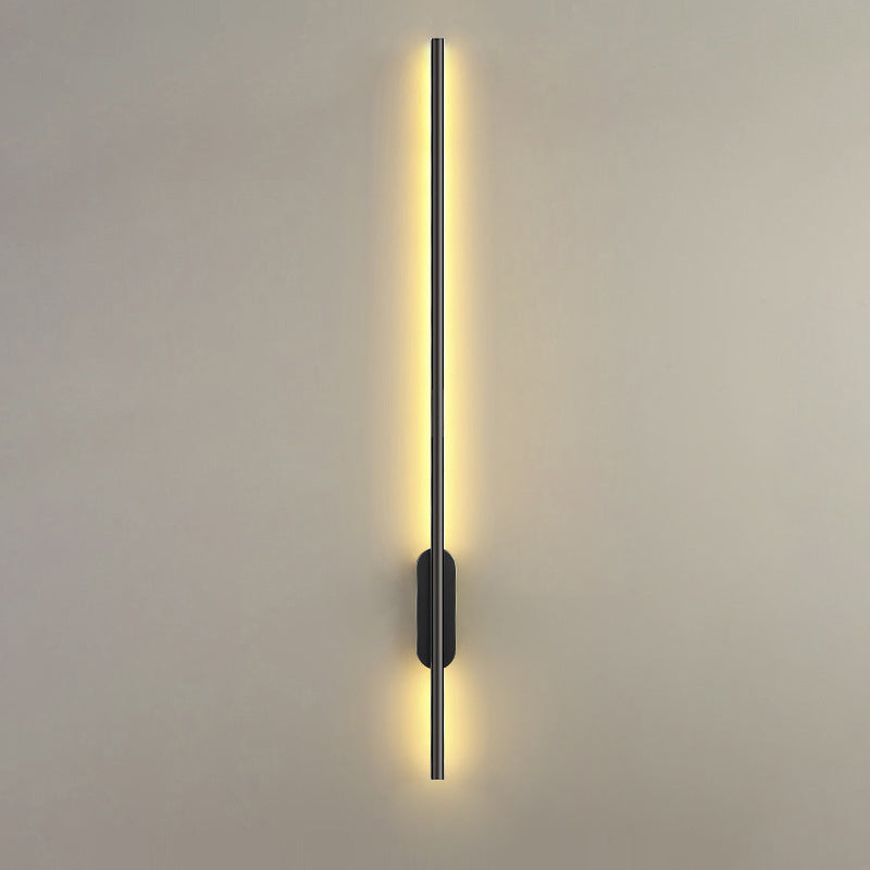 Iluminación de pared lineal negra Acrílico moderno 1 luz de pared de luz luz para el dormitorio