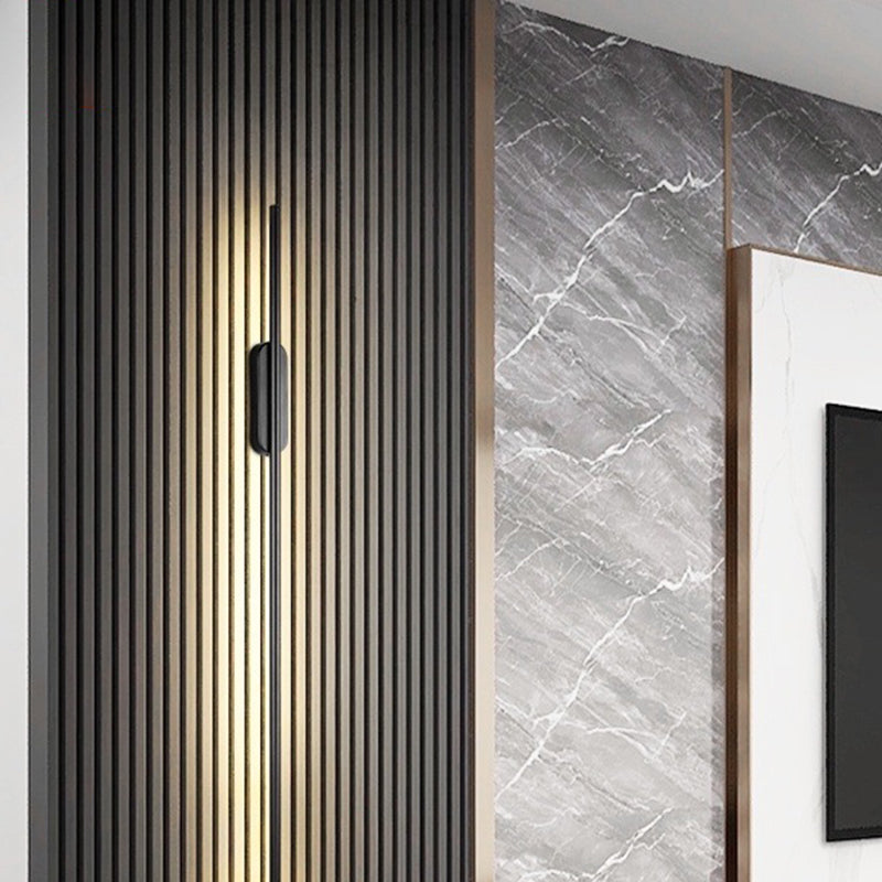 Iluminación de pared lineal negra Acrílico moderno 1 luz de pared de luz luz para el dormitorio