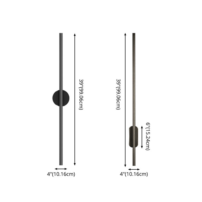 Iluminación de pared lineal negra Acrílico moderno 1 luz de pared de luz luz para el dormitorio