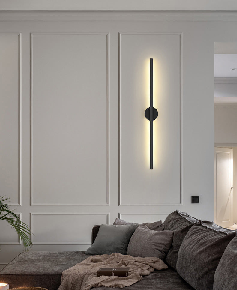 Black Linear Wall Lighting Modern Acrylic 1 Light Wall Sconce Light for Bedroom