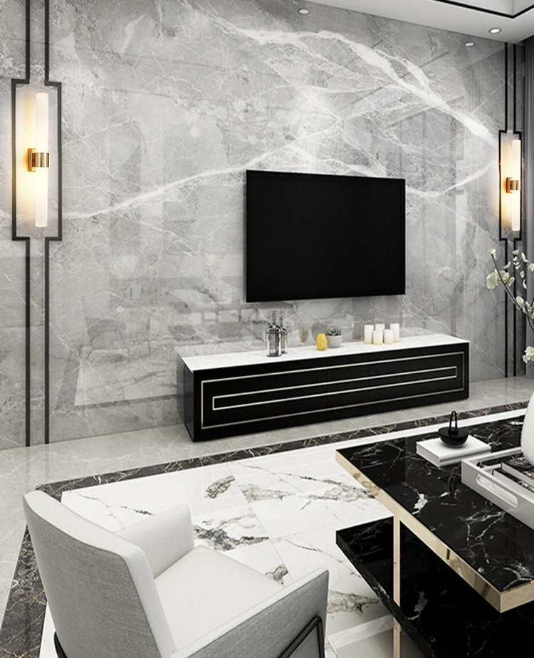 2 Lights Contemporary Wall Mounted Light Fixture Aluminum Indoor Flush Mount Wall Sconce