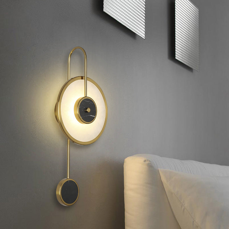 Lampada montata a parete circolare Postmoderna Simplicity Stone Wall Mount Lampada per soggiorno